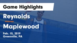Reynolds  vs Maplewood Game Highlights - Feb. 15, 2019