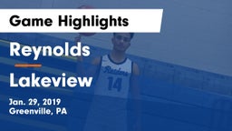 Reynolds  vs Lakeview  Game Highlights - Jan. 29, 2019