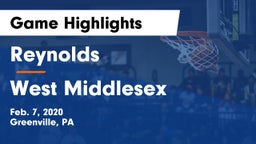 Reynolds  vs West Middlesex   Game Highlights - Feb. 7, 2020