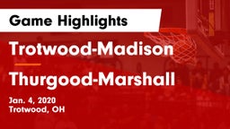 Trotwood-Madison  vs Thurgood-Marshall  Game Highlights - Jan. 4, 2020