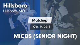 Matchup: Hillsboro HS vs. MICDS (SENIOR NIGHT) 2016