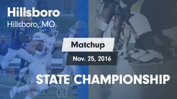 Matchup: Hillsboro HS vs. STATE CHAMPIONSHIP 2016