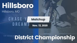 Matchup: Hillsboro HS vs. District Championship 2020