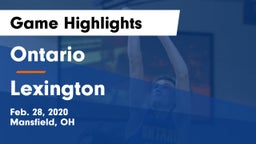 Ontario  vs Lexington  Game Highlights - Feb. 28, 2020