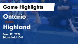 Ontario  vs Highland  Game Highlights - Jan. 12, 2024