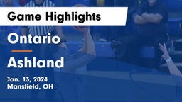 Ontario  vs Ashland  Game Highlights - Jan. 13, 2024