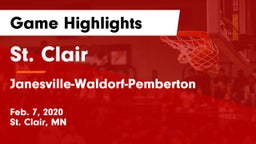 St. Clair  vs Janesville-Waldorf-Pemberton  Game Highlights - Feb. 7, 2020