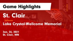 St. Clair  vs Lake Crystal-Wellcome Memorial  Game Highlights - Jan. 26, 2021