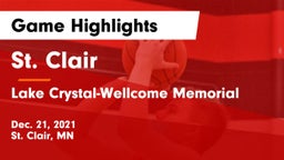 St. Clair  vs Lake Crystal-Wellcome Memorial  Game Highlights - Dec. 21, 2021
