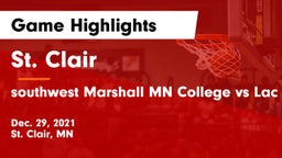 St. Clair  vs southwest Marshall MN College vs Lac Qui Parle Valley Game Highlights - Dec. 29, 2021