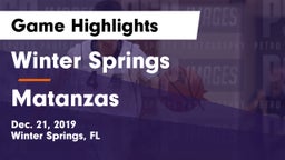 Winter Springs  vs Matanzas  Game Highlights - Dec. 21, 2019