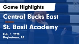 Central Bucks East  vs St. Basil Academy  Game Highlights - Feb. 1, 2020