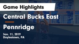 Central Bucks East  vs Pennridge  Game Highlights - Jan. 11, 2019