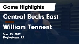 Central Bucks East  vs William Tennent  Game Highlights - Jan. 23, 2019