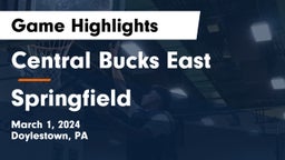 Central Bucks East  vs Springfield  Game Highlights - March 1, 2024