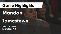 Mandan  vs Jamestown  Game Highlights - Jan. 14, 2020