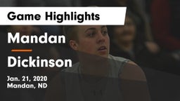 Mandan  vs Dickinson  Game Highlights - Jan. 21, 2020