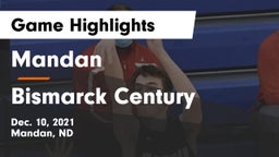 Mandan  vs Bismarck Century  Game Highlights - Dec. 10, 2021