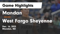 Mandan  vs West Fargo Sheyenne  Game Highlights - Dec. 16, 2023