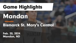 Mandan  vs Bismarck St. Mary's Central  Game Highlights - Feb. 20, 2024