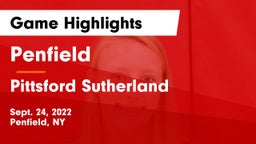 Penfield  vs Pittsford Sutherland  Game Highlights - Sept. 25, 2022