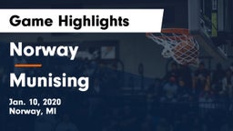 Norway  vs Munising  Game Highlights - Jan. 10, 2020