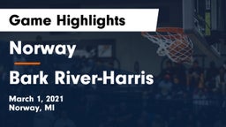 Norway  vs Bark River-Harris  Game Highlights - March 1, 2021