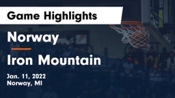 Norway  vs Iron Mountain  Game Highlights - Jan. 11, 2022