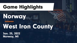 Norway  vs West Iron County  Game Highlights - Jan. 25, 2022