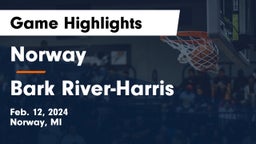 Norway  vs Bark River-Harris  Game Highlights - Feb. 12, 2024