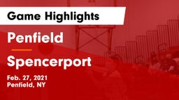 Penfield  vs Spencerport  Game Highlights - Feb. 27, 2021