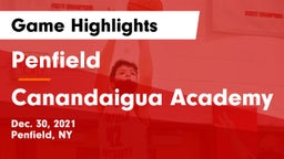 Penfield  vs Canandaigua Academy  Game Highlights - Dec. 30, 2021