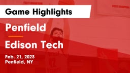 Penfield  vs Edison Tech  Game Highlights - Feb. 21, 2023