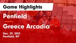 Penfield  vs Greece Arcadia  Game Highlights - Dec. 29, 2023