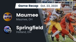 Recap: Maumee  vs. Springfield  2020