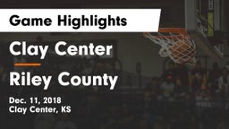 Clay Center  vs Riley County  Game Highlights - Dec. 11, 2018