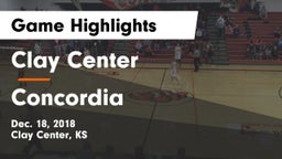 Clay Center  vs Concordia  Game Highlights - Dec. 18, 2018
