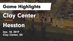 Clay Center  vs Hesston  Game Highlights - Jan. 18, 2019