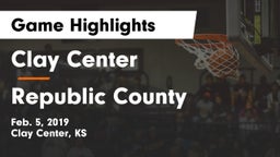 Clay Center  vs Republic County  Game Highlights - Feb. 5, 2019