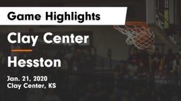Clay Center  vs Hesston  Game Highlights - Jan. 21, 2020