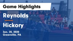 Reynolds  vs Hickory  Game Highlights - Jan. 20, 2020