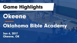 Okeene  vs Oklahoma Bible Academy Game Highlights - Jan 6, 2017