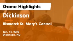 Dickinson  vs Bismarck St. Mary's Central  Game Highlights - Jan. 14, 2020
