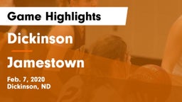 Dickinson  vs Jamestown  Game Highlights - Feb. 7, 2020