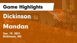 Dickinson  vs Mandan  Game Highlights - Jan. 19, 2021