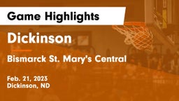 Dickinson  vs Bismarck St. Mary's Central  Game Highlights - Feb. 21, 2023