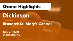 Dickinson  vs Bismarck St. Mary's Central  Game Highlights - Jan. 27, 2024