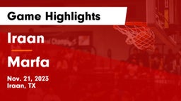 Iraan  vs Marfa  Game Highlights - Nov. 21, 2023