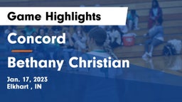 Concord  vs Bethany Christian  Game Highlights - Jan. 17, 2023