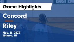 Concord  vs Riley  Game Highlights - Nov. 18, 2023